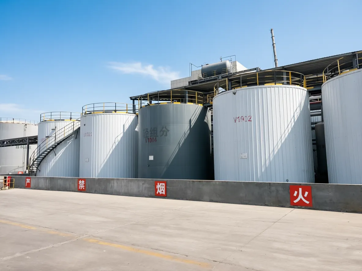 Intermediate product storage tanks - Batch processing storage facilities